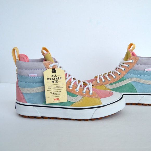 pastel multi colored vans